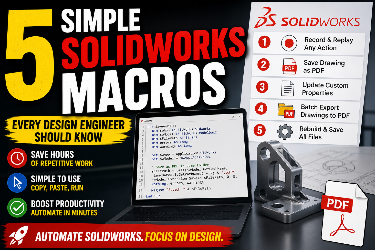 5 Simple SolidWorks Macros Every Design Engineer Should Know